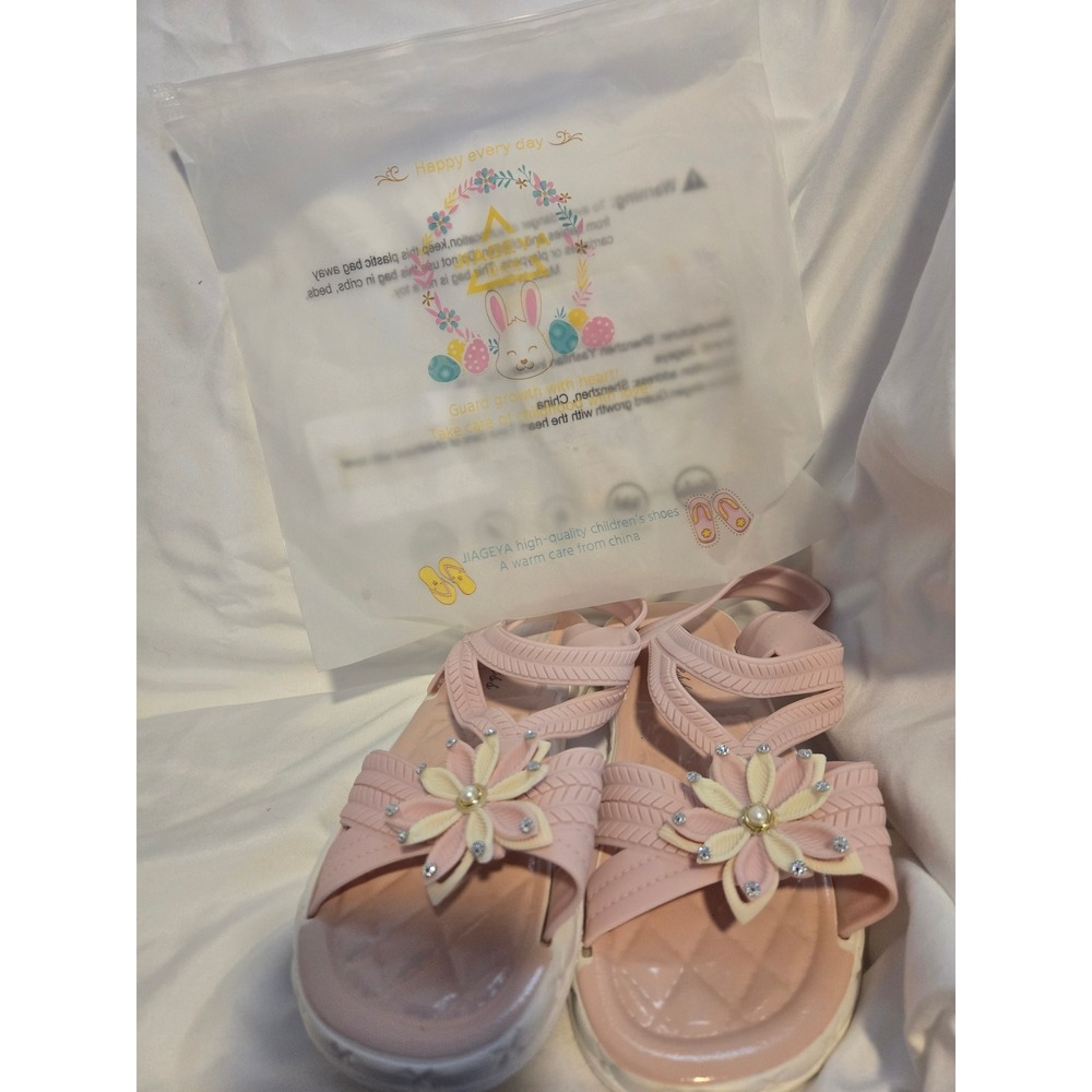Girls Pink Flower Sandals Kids Summer Shoes Cute Casual Size 37